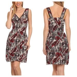 Blue Night Red Surplice Dress Large